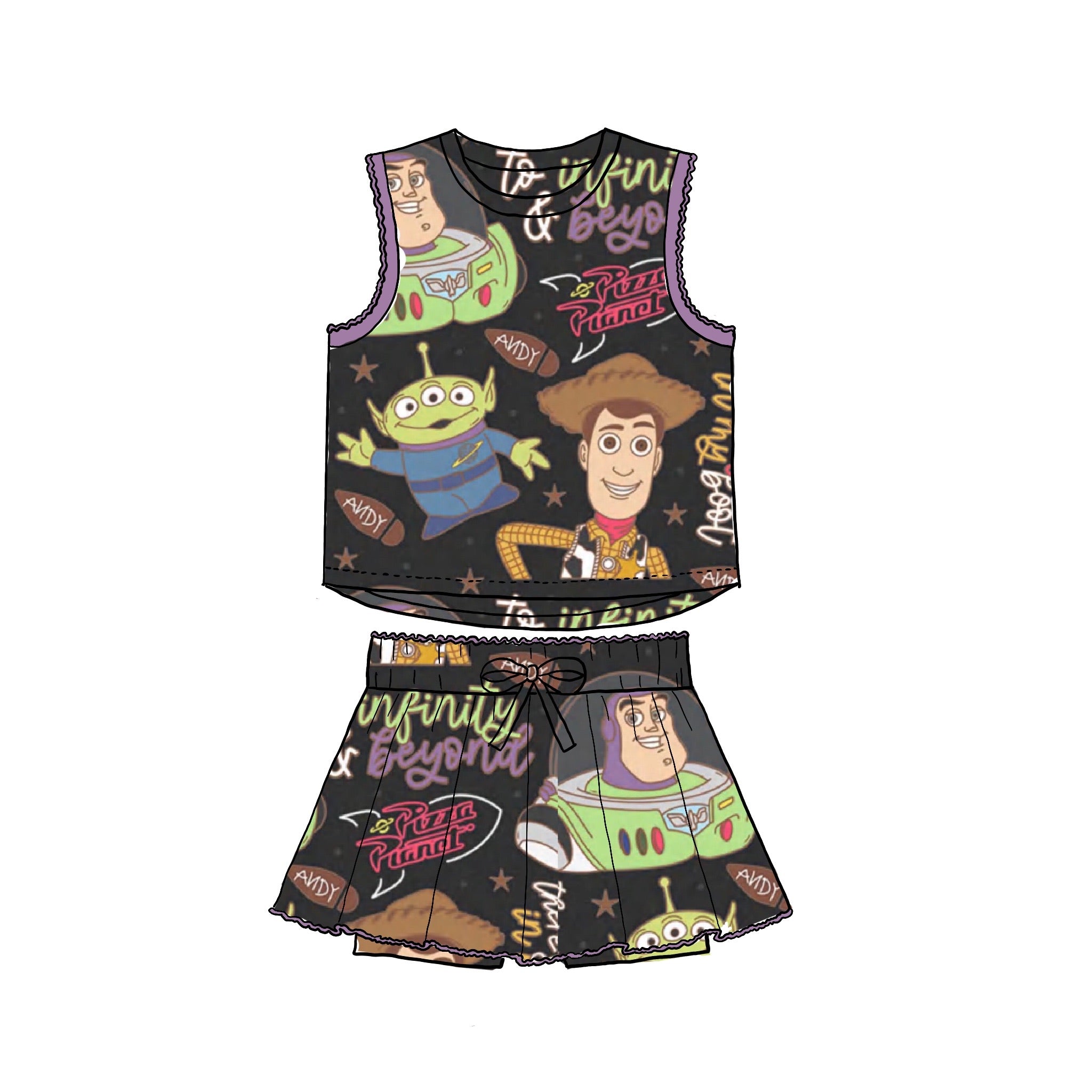Infinity and Beyond Squiggle Trim Athletic Set
