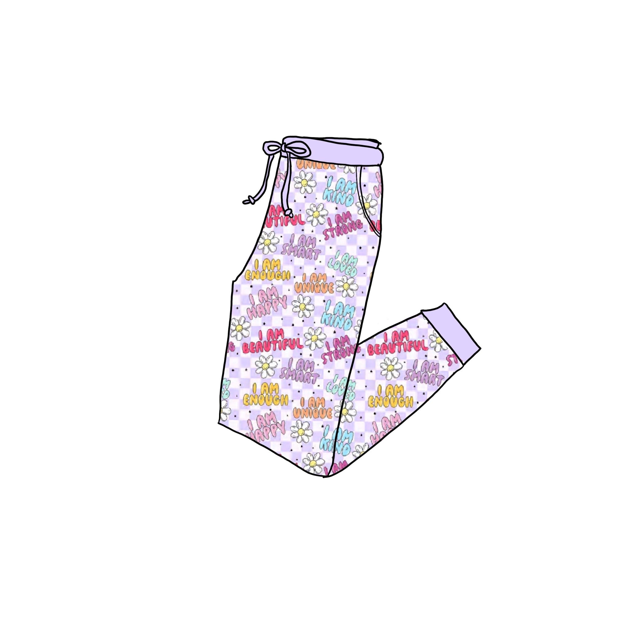 Unique Flower Adult bamboo joggers