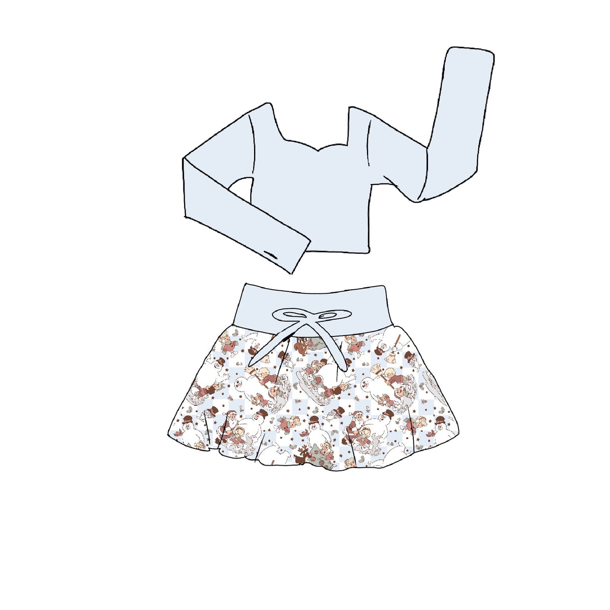 Made of Snow Long Sleeve Athletic Skirt Set