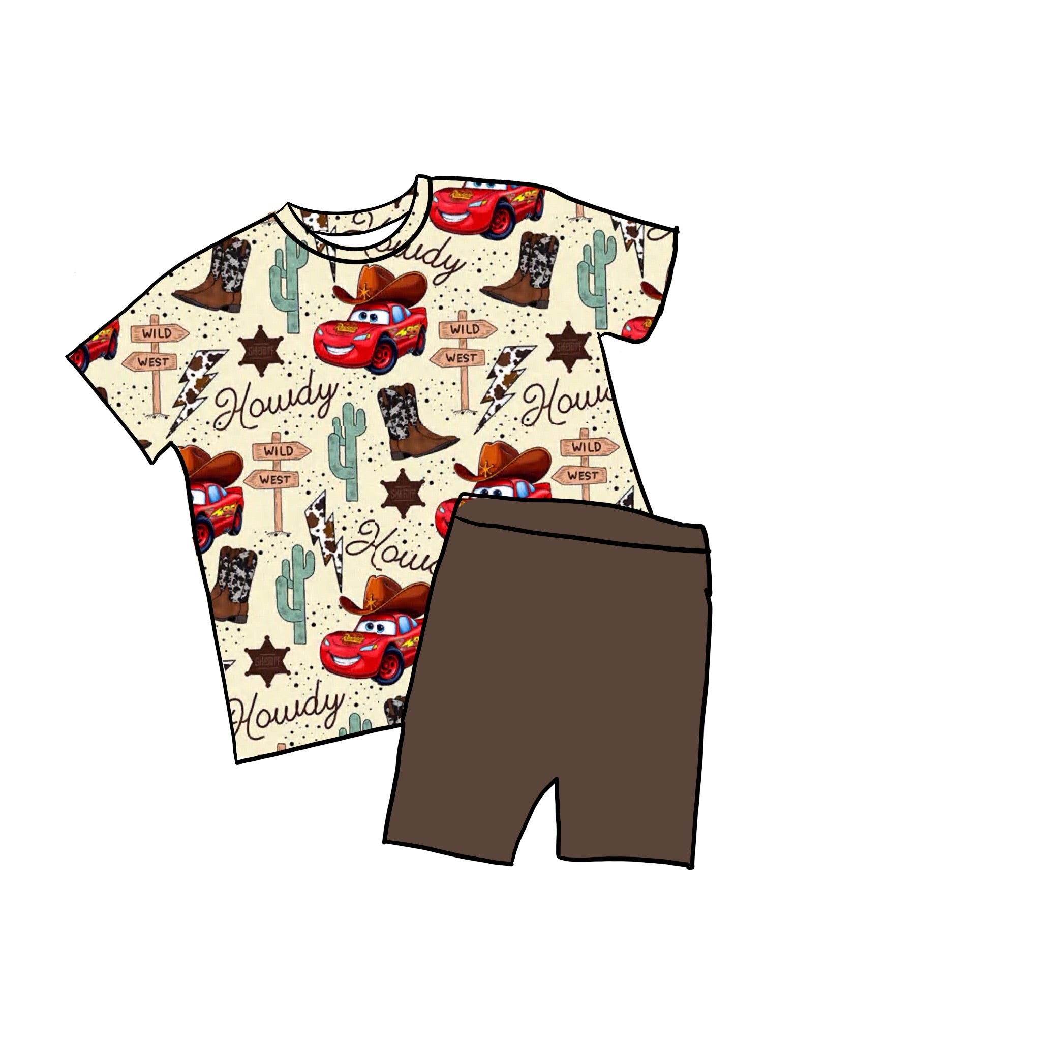 Sheriff McQueen Oversized Bamboo Biker Set