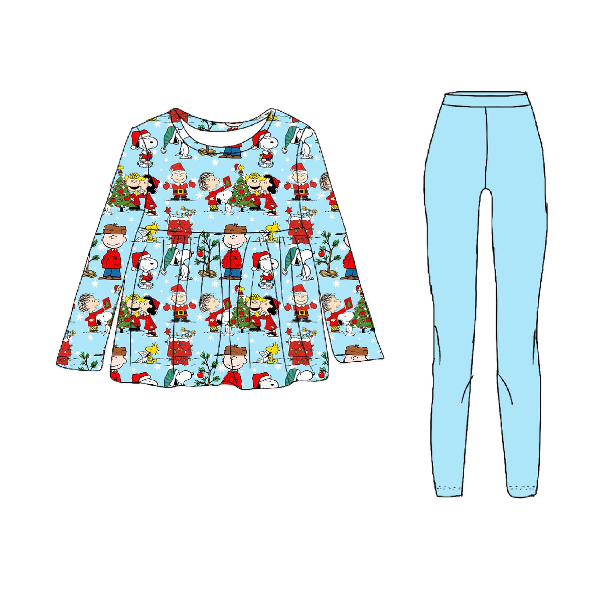 CB Christmas Tree Peplum with leggings