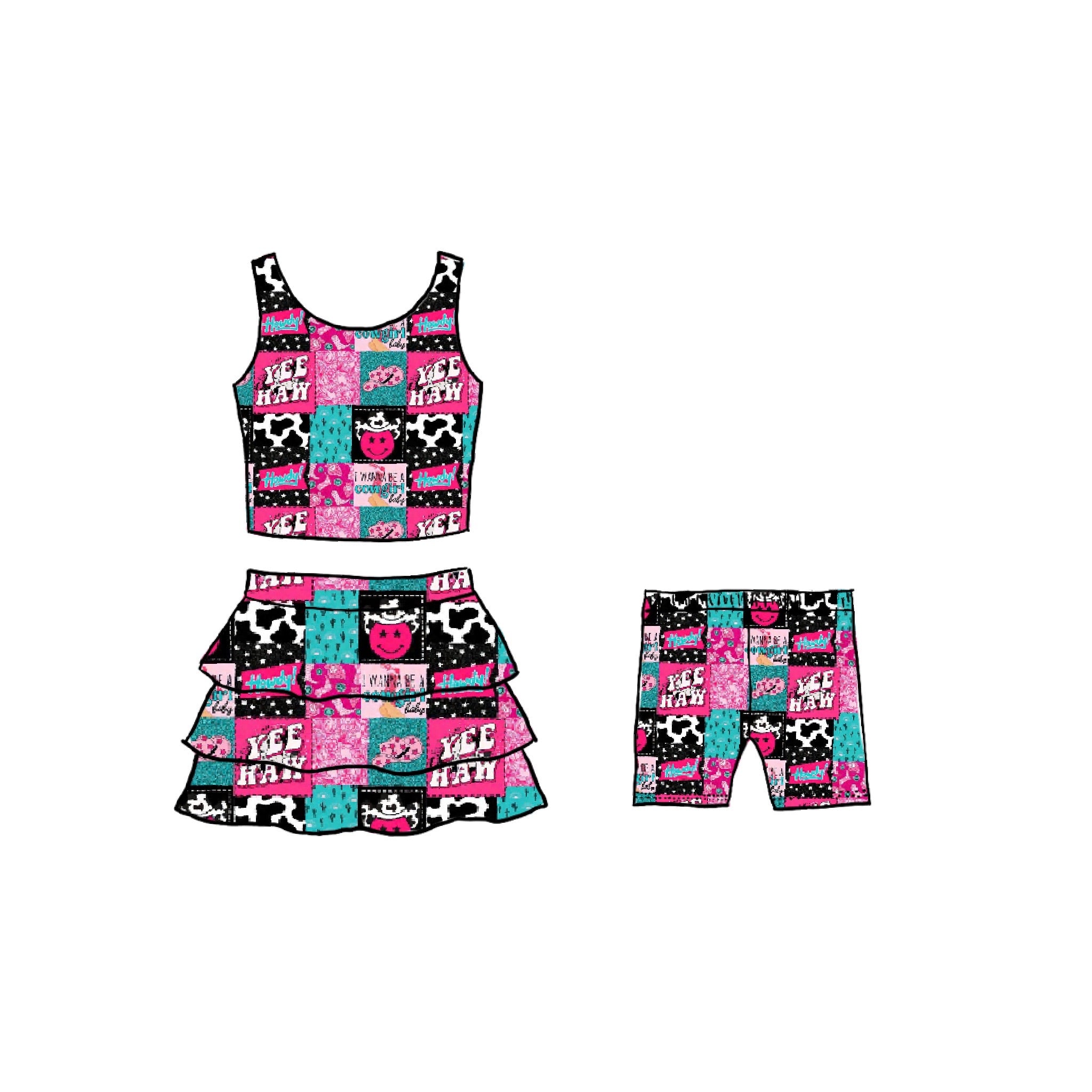 Cowgirl chic Athletic Skirt Set