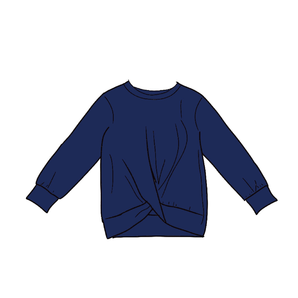 Twist Front Long Sleeve Shirt