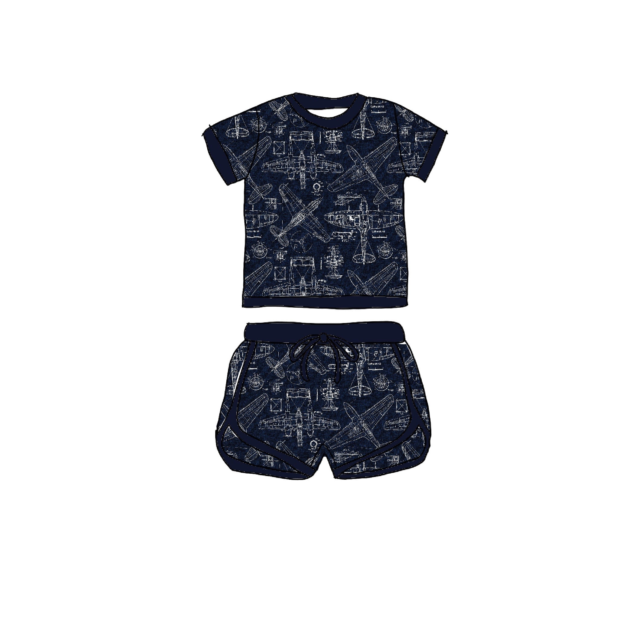 Jet-Set Bamboo Drawstring Short Set