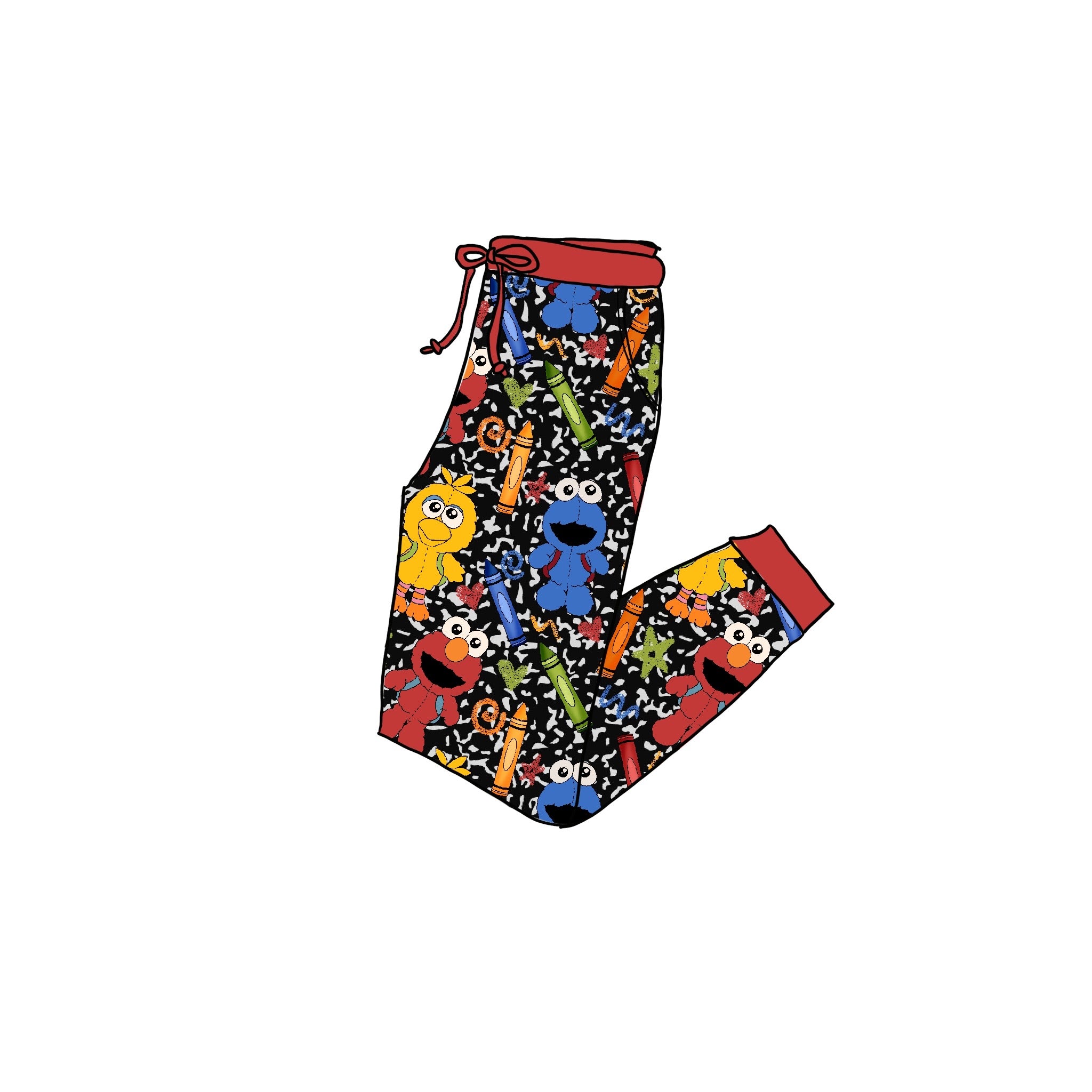E is for Elmo  Adult bamboo joggers