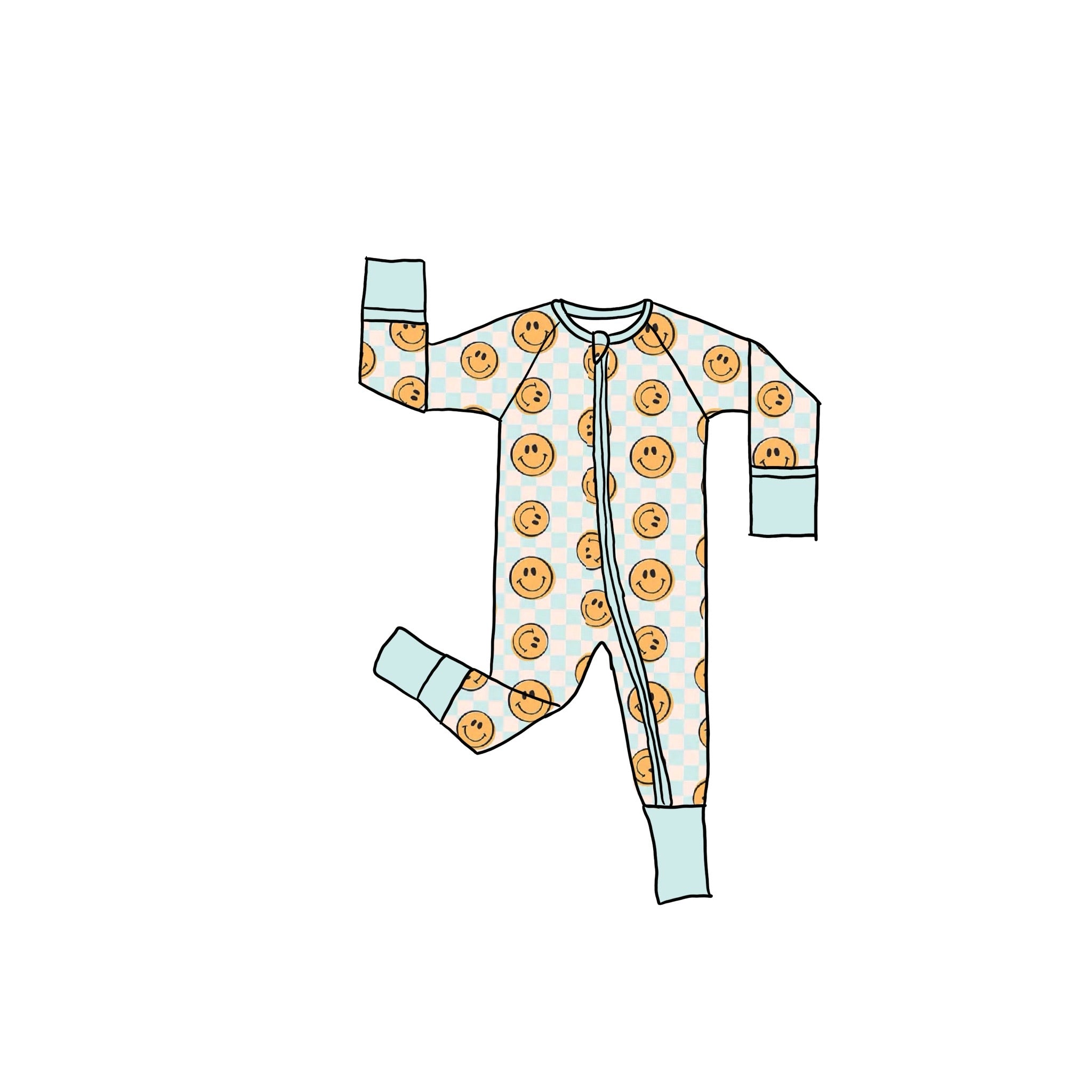 Smiley Bamboo Zippie Romper
