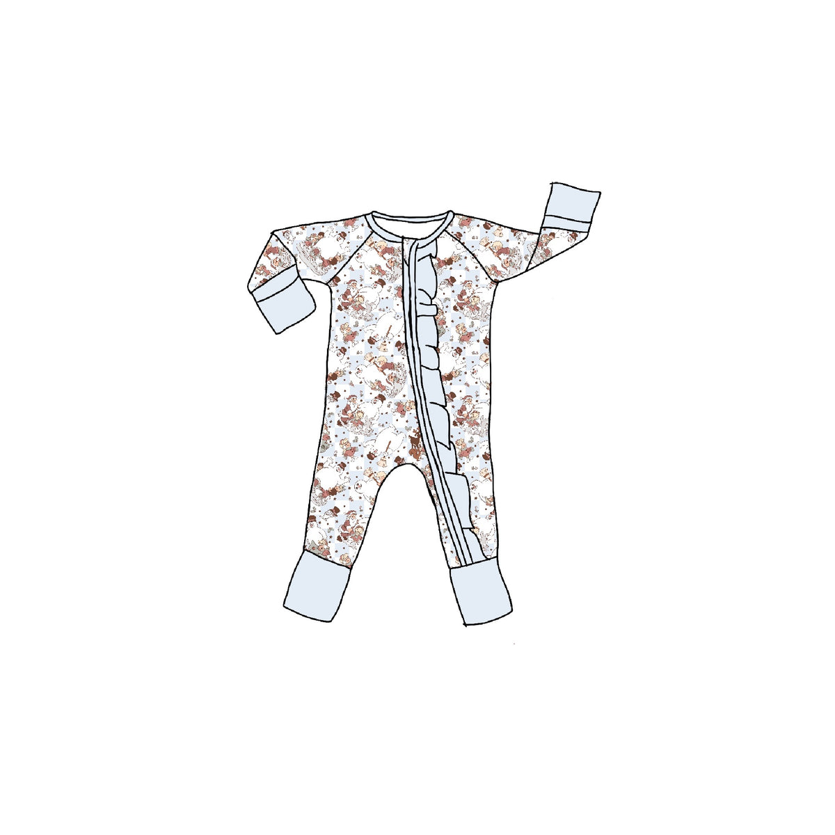 Made of Snow Bamboo Ruffle Zippie Romper