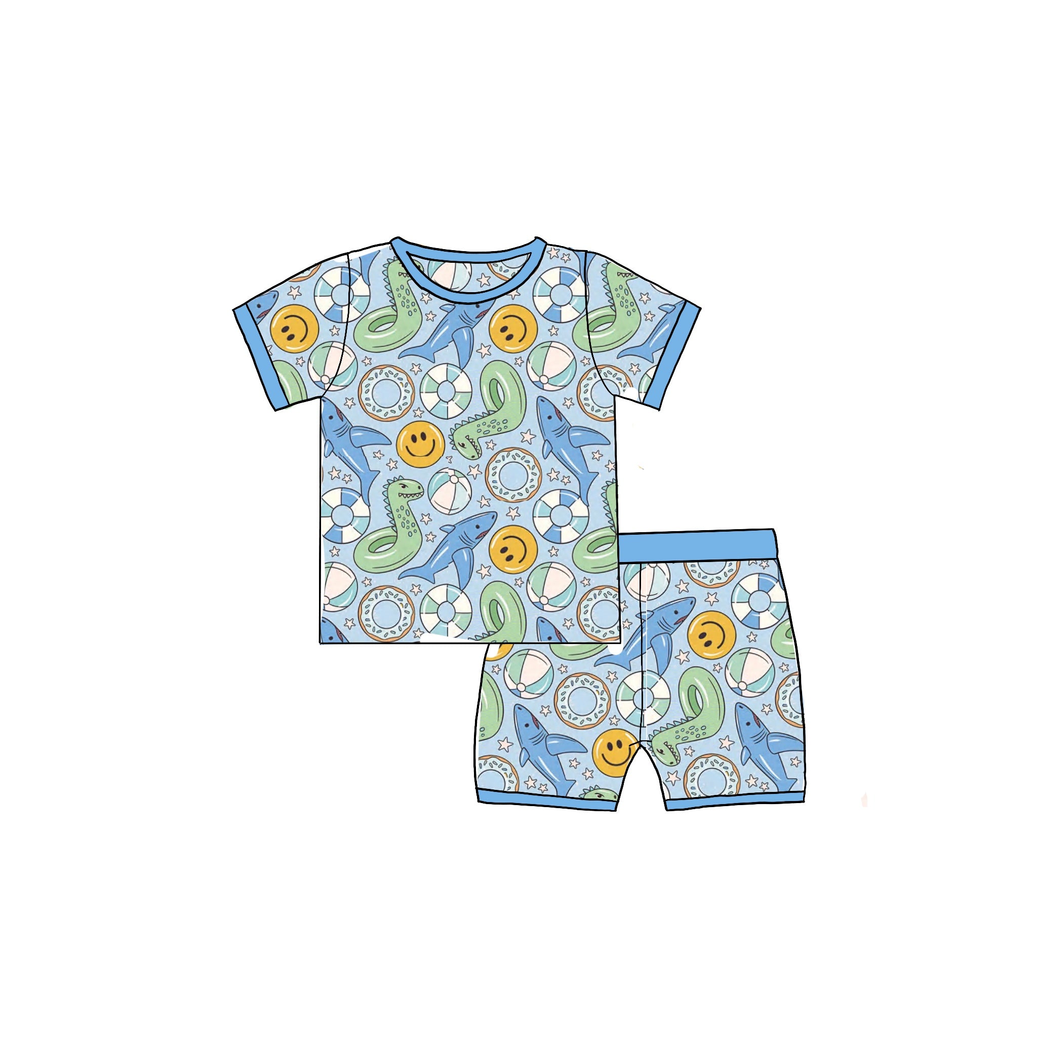 Pool Day Bamboo Sleep Short Set