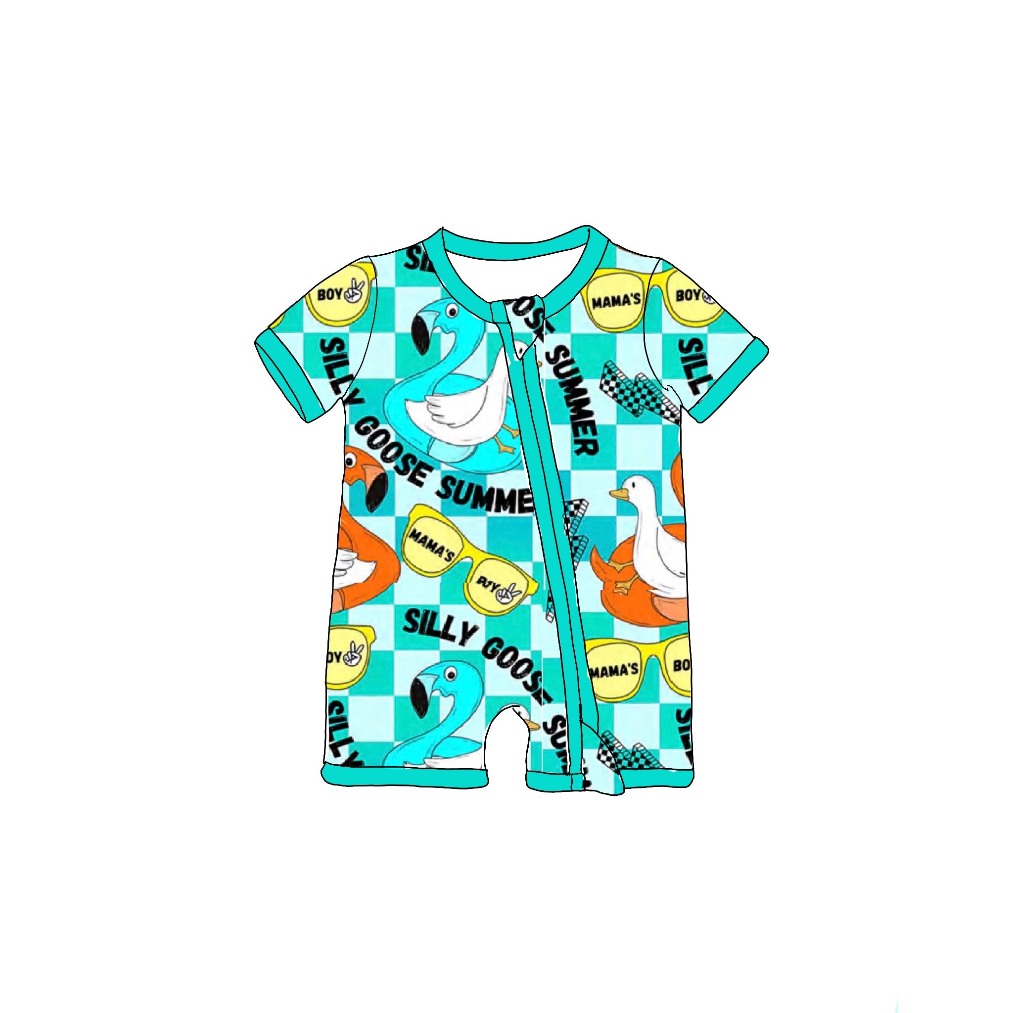 Blue Silly Goose Summer Shortie Romper