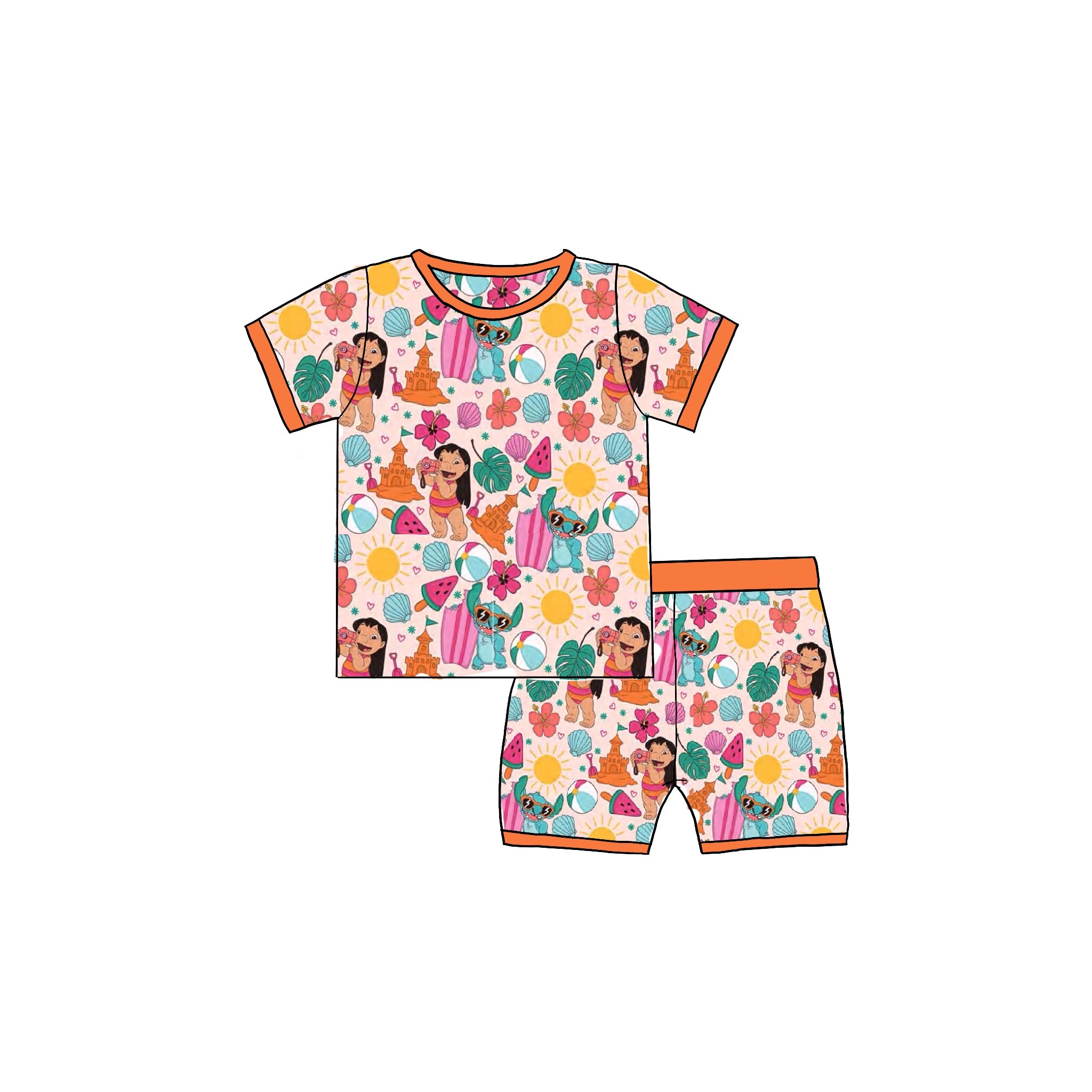 Hawaiian Vibes Bamboo Sleep Short Set