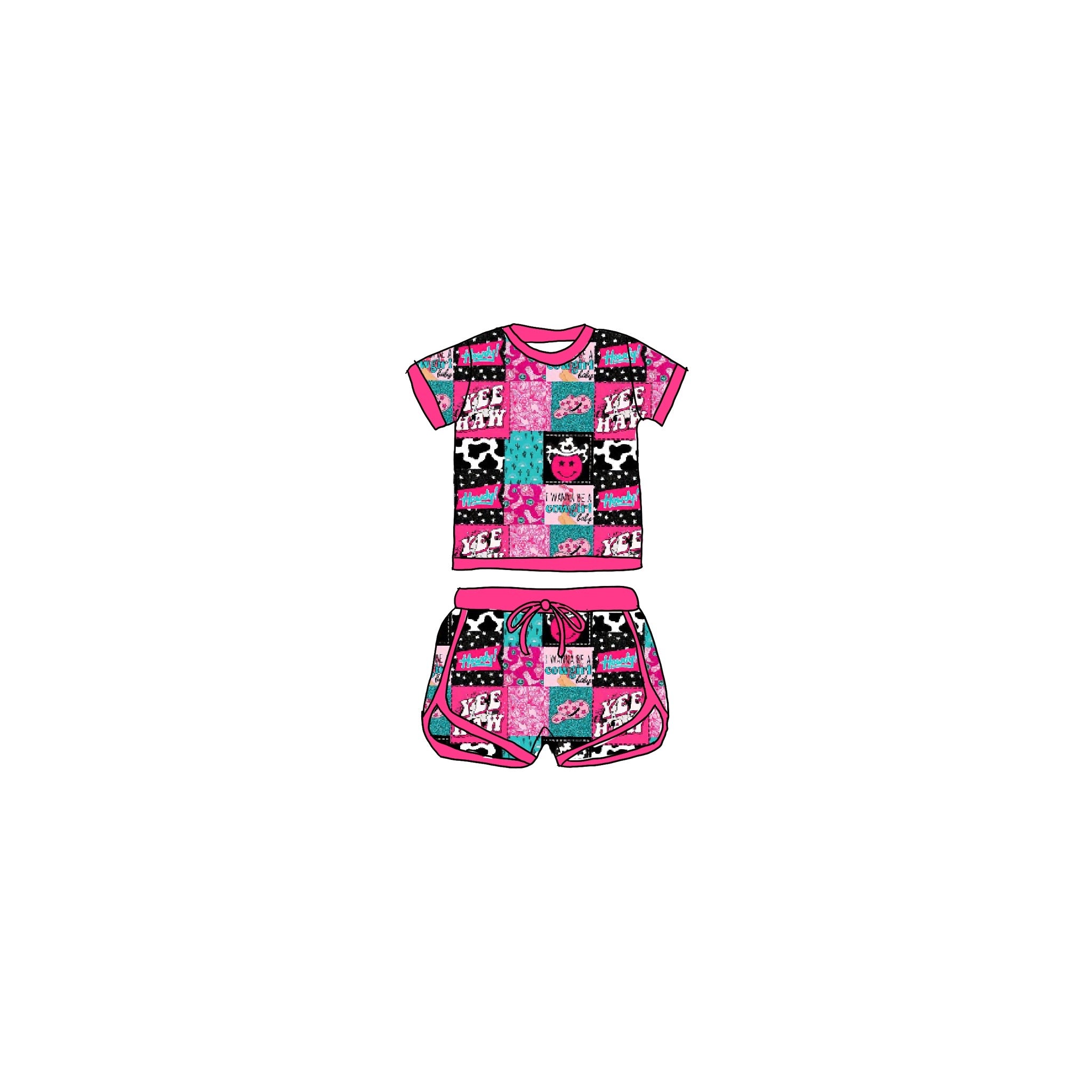 Cowgirl Chic Bamboo Drawstring Short Set