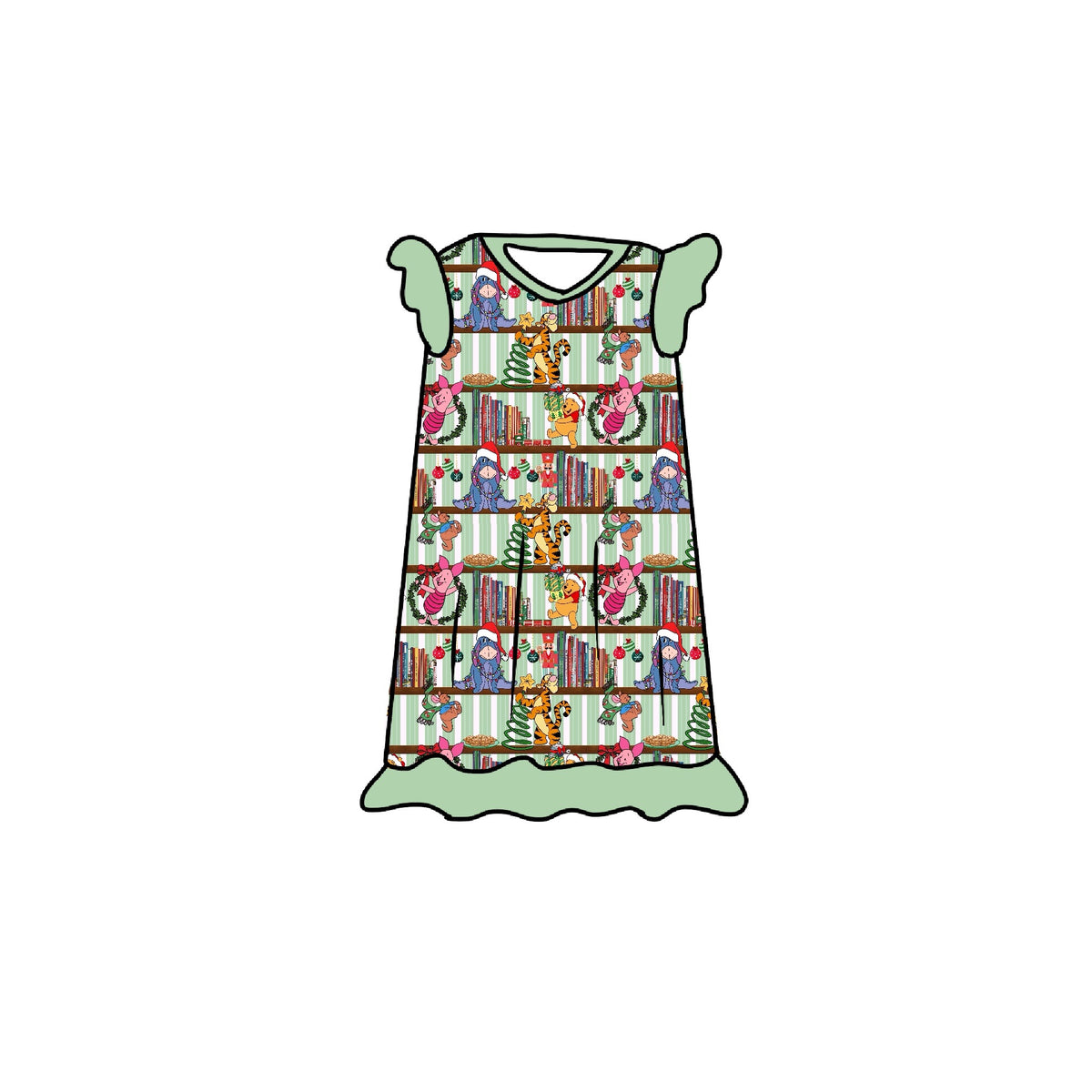 Bear-y Christmas Flutter Sleeve Nightgown