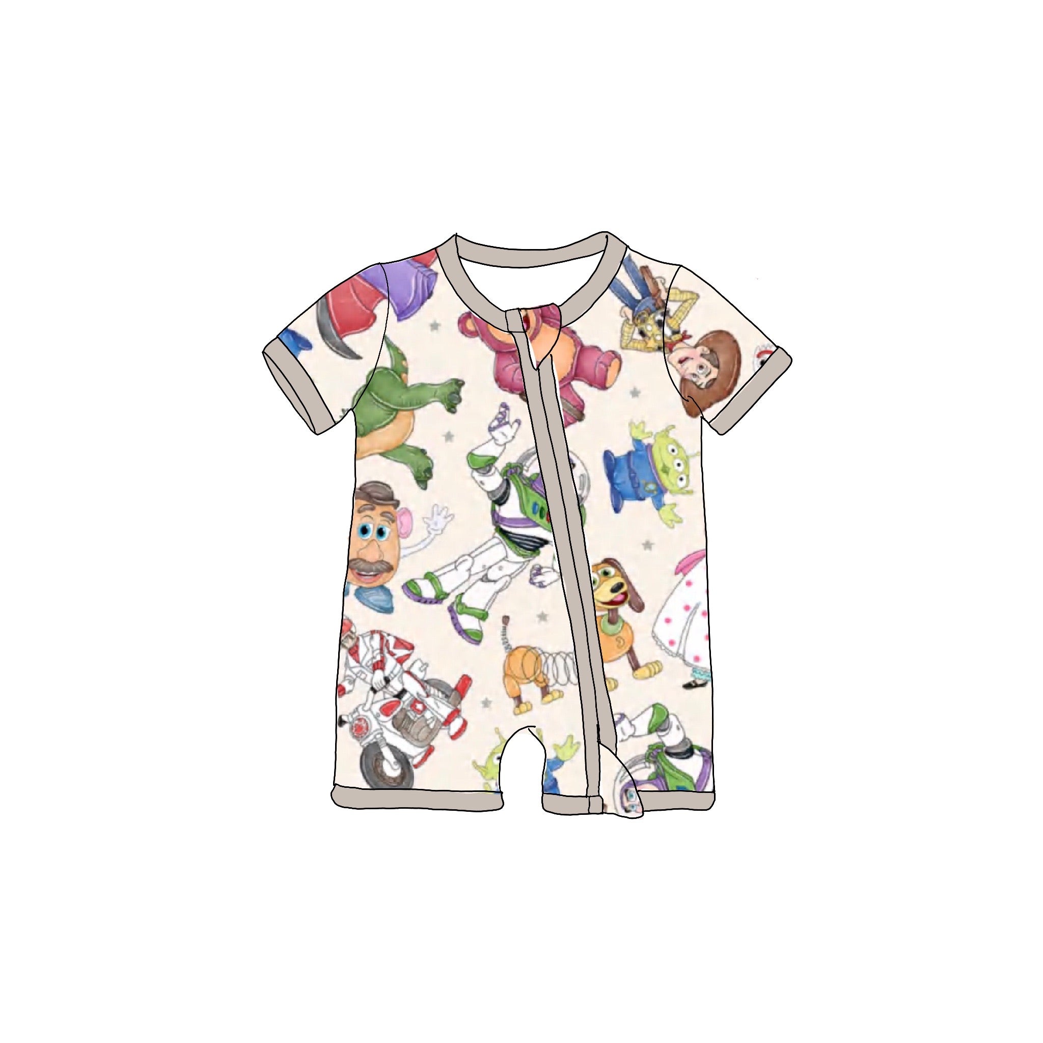 Watercolor Toys Shortie Romper