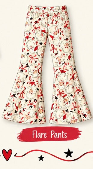 Ole Saint Nick Adult bamboo Flare Pants and Shirt Set