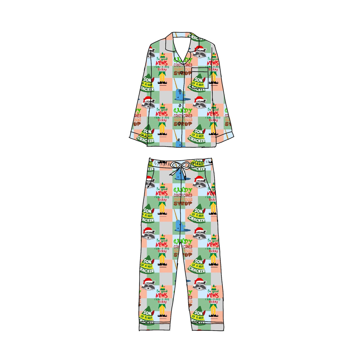 SANTA’S Coming 2-piece button down set