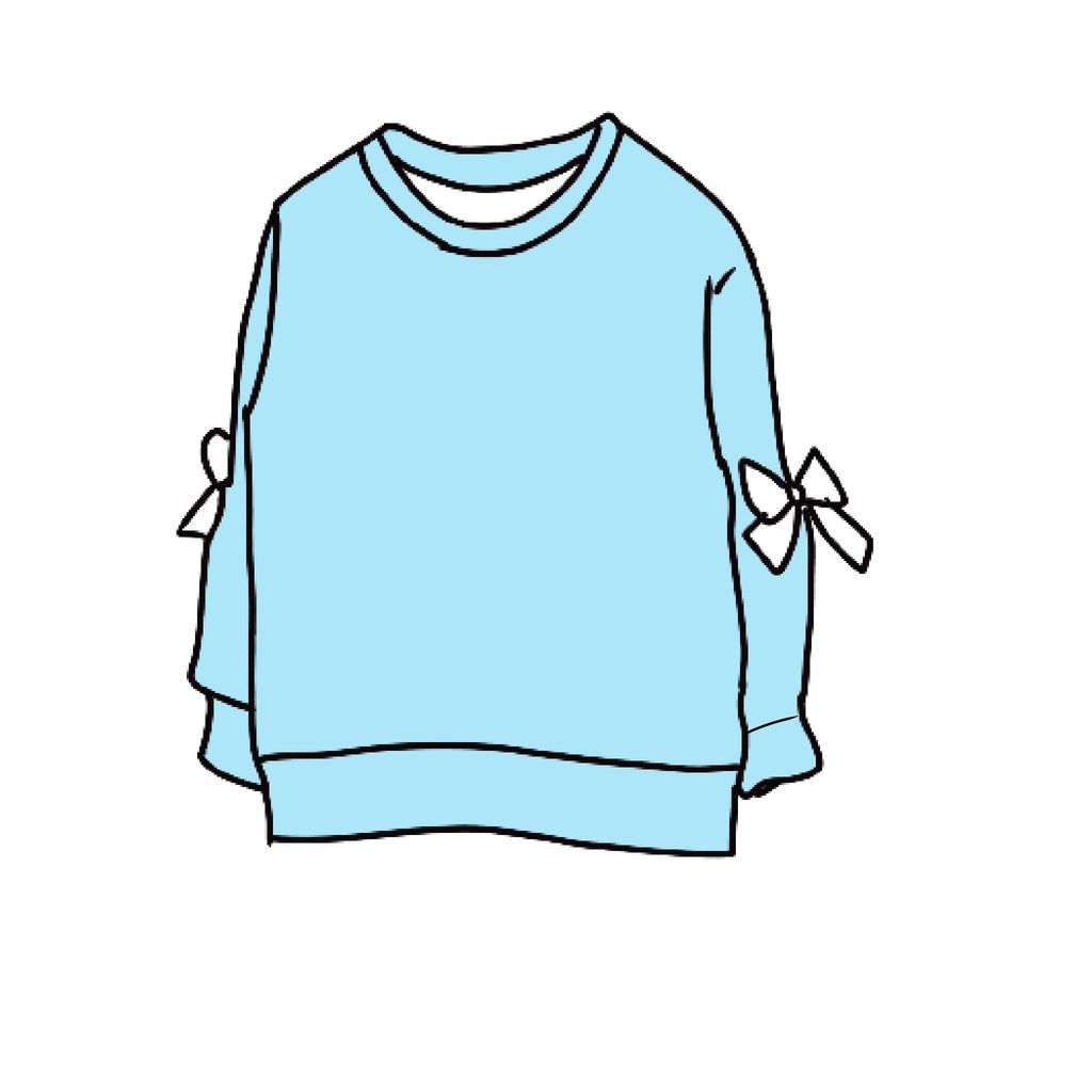Bow  Sleeve  Crewneck Sweatshirt