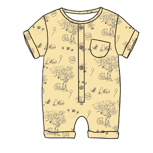 Baby Rolled Up Shortie Romper- Hundred Acres