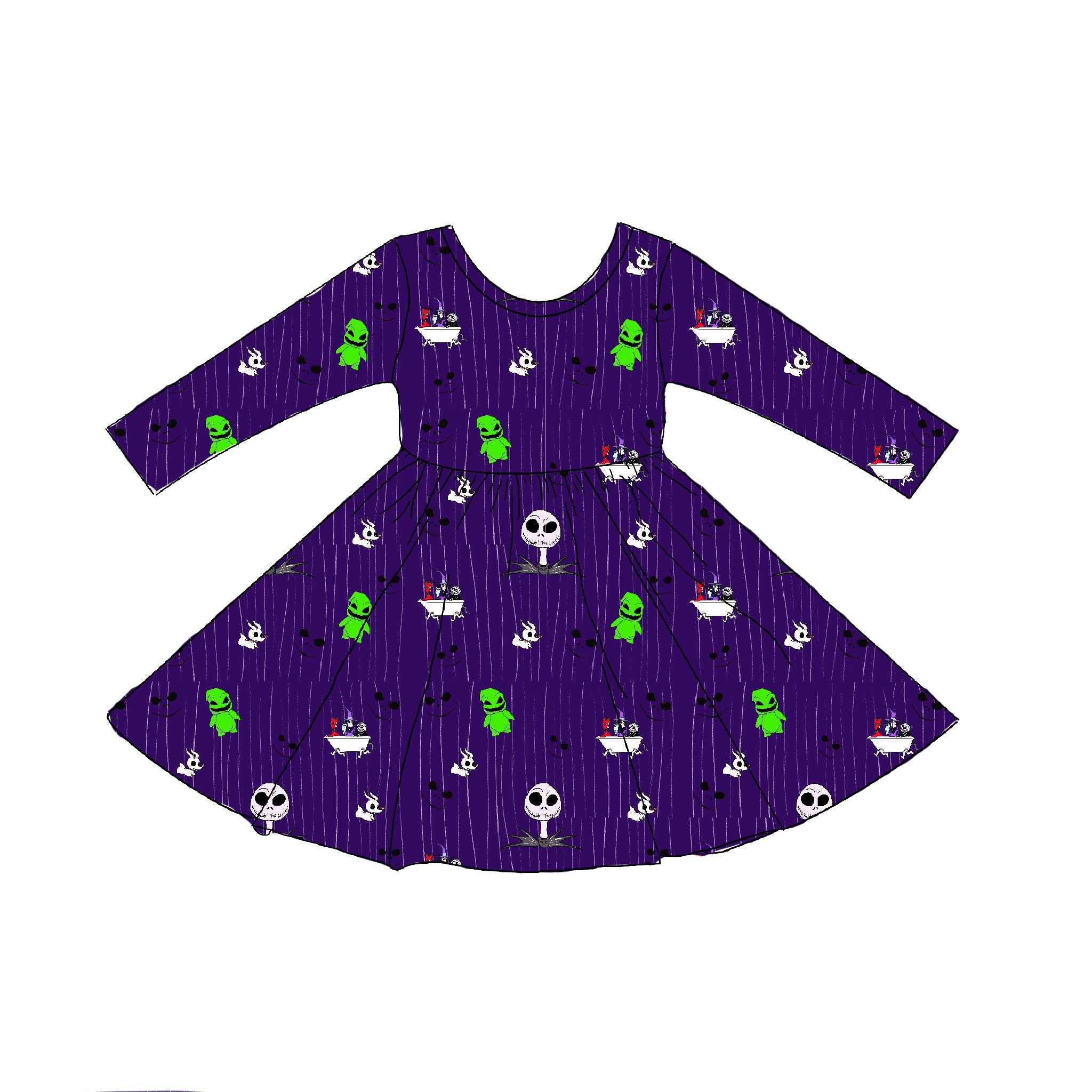 Whats this? Long Sleeve Bamboo Dress