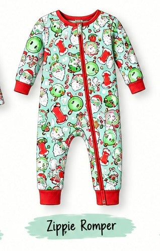 Groovy Santa Bamboo Zippie Romper