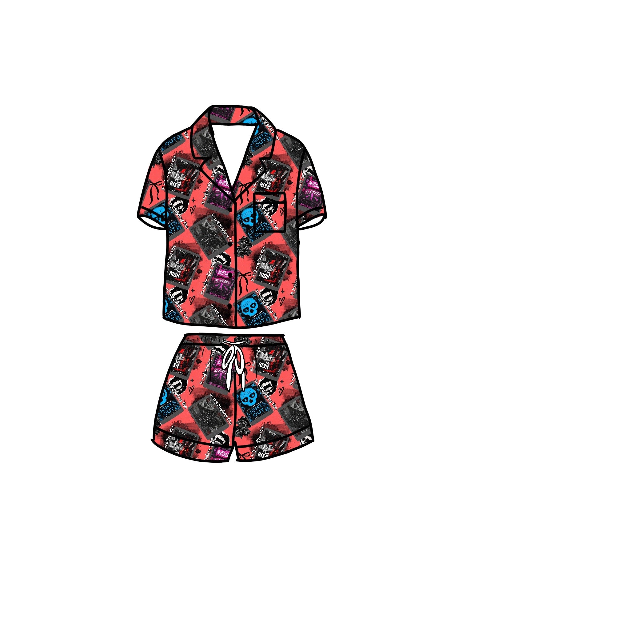 Morally Grey Book Club Women’s Button Down and Short set