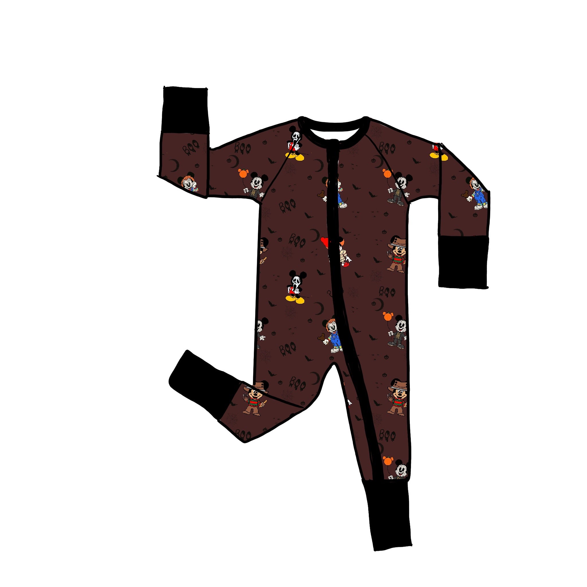 Classic Spooks Zippie Romper