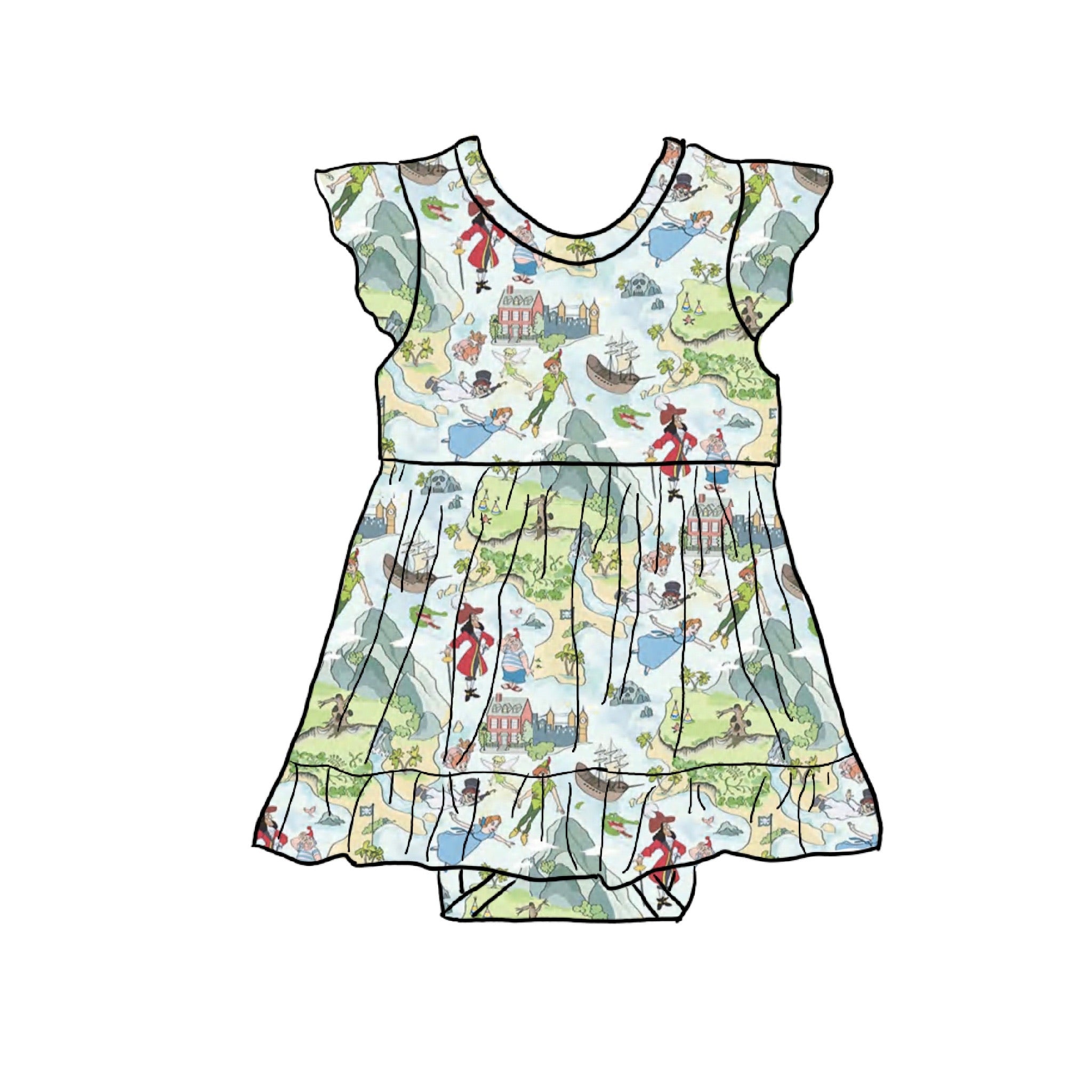 Lost Boys Bamboo Viscose Baby Skirted Bodysuit