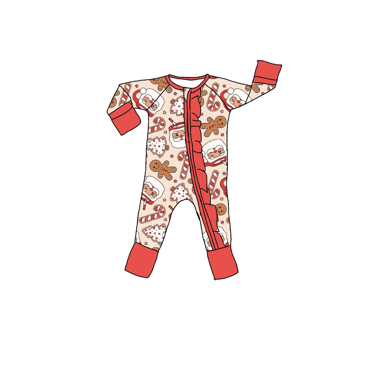Gingersnap Bamboo Ruffle Zippie Romper