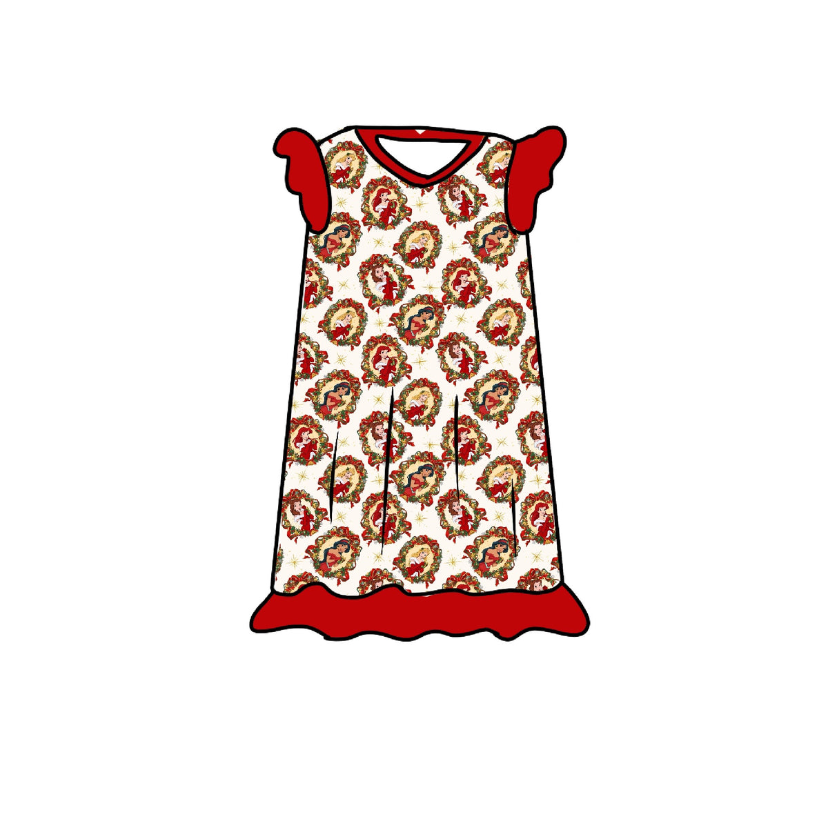 Royal Holidays Flutter Sleeve Nightgown