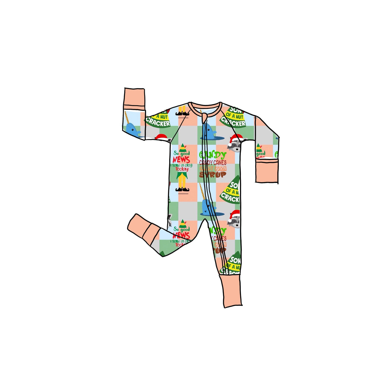 SANTA’S Coming! Bamboo Zippie Romper