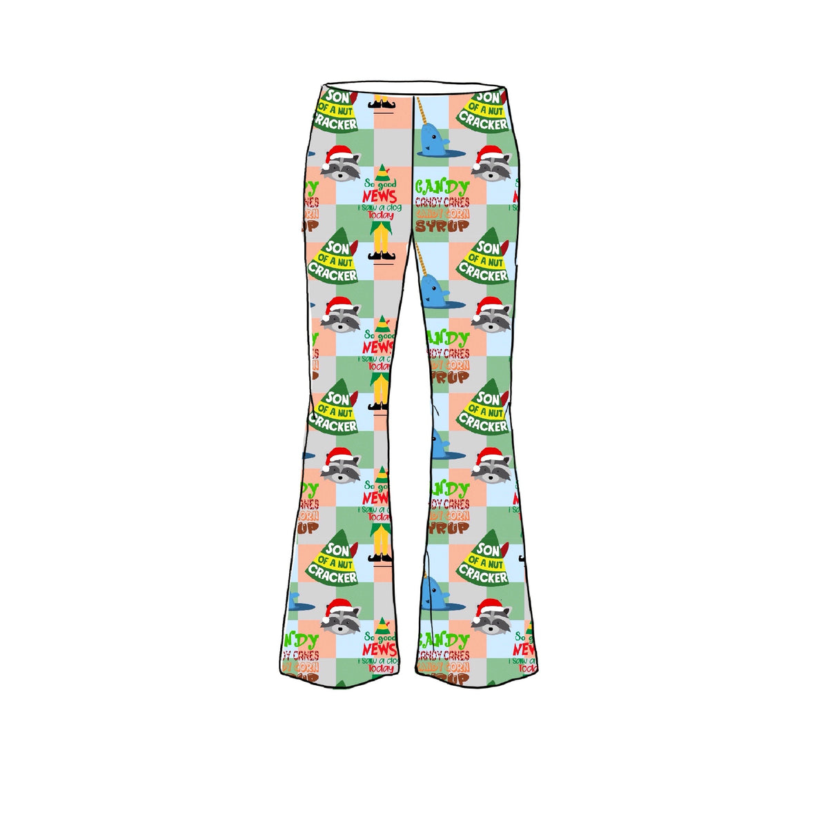 SANTA’S Coming Adult bamboo Flare Pants and Shirt Set