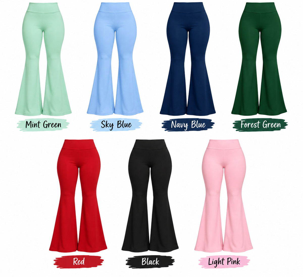 Solid Colored Bamboo Viscose Flare Bottoms