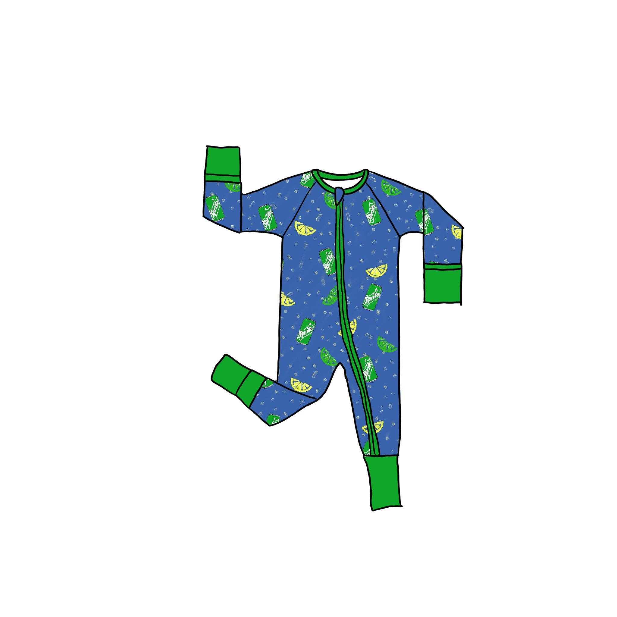 Lemon-Lime Bamboo Zippie Romper