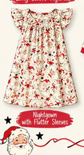 Ole Saint Nick Flutter Sleeve Nightgown
