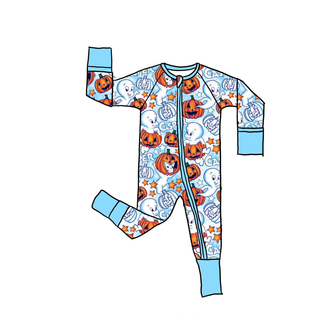 Friendly Ghost Zippie Romper