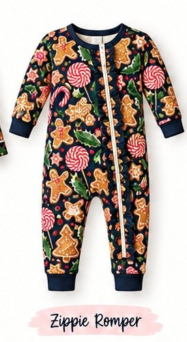 Gingerbread Bakery Bamboo Zippie Romper