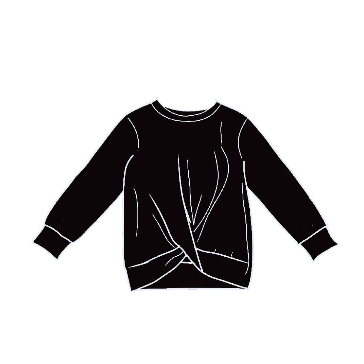 Twist Front Long Sleeve Shirt