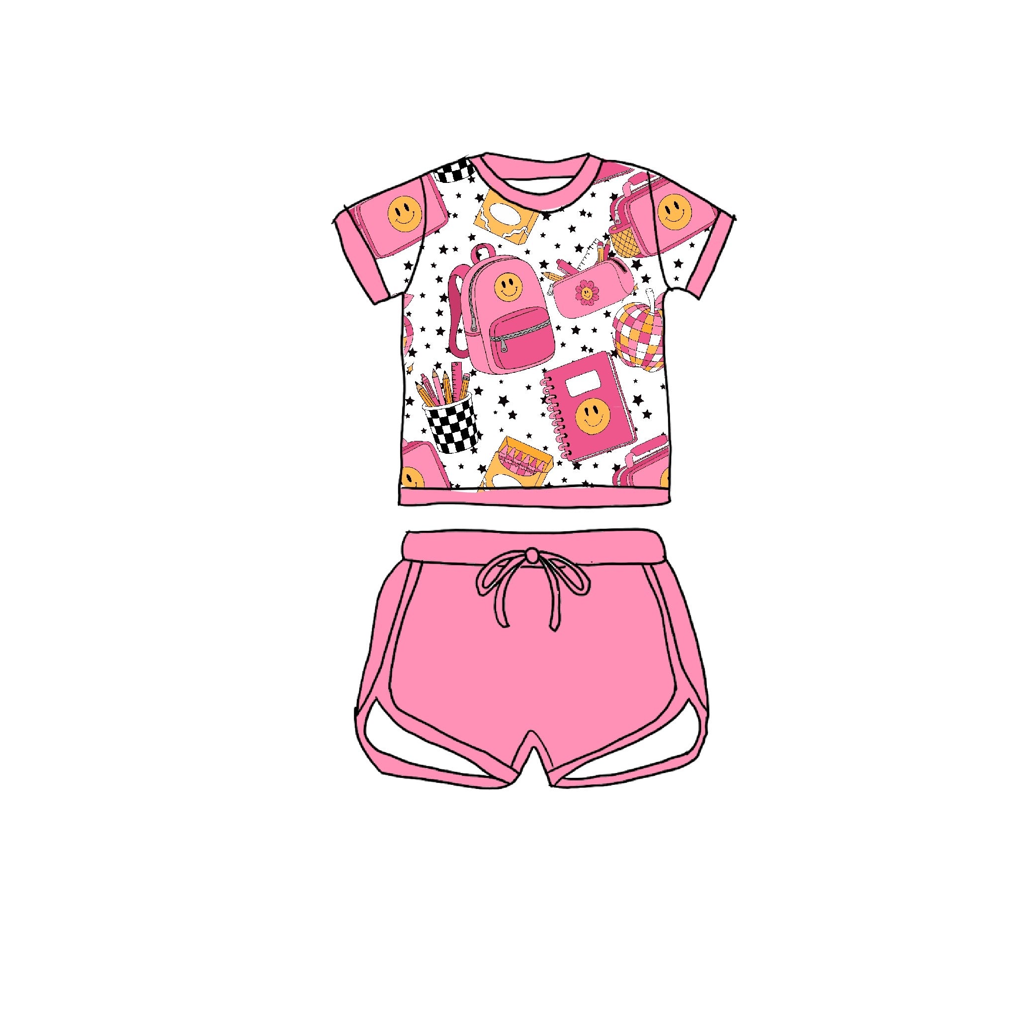 Groovy Learning Bamboo Drawstring Short Set