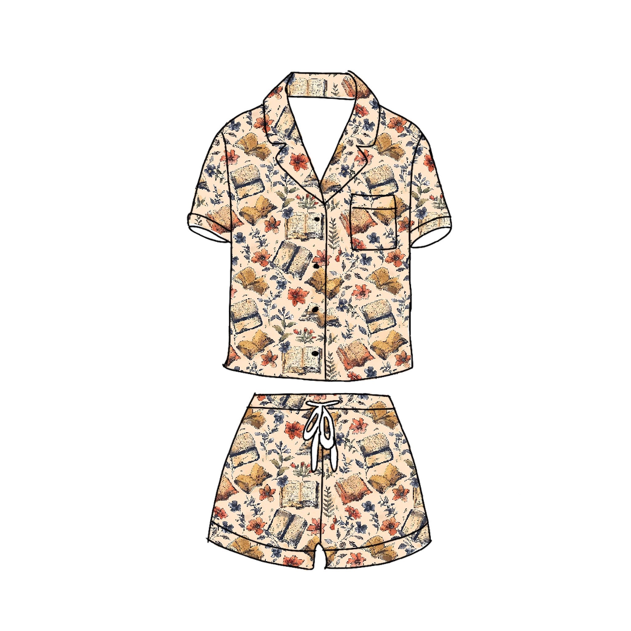 Poets Corner Women’s Button Down and Short set