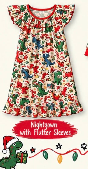 Dino Elves Flutter Sleeve Nightgown