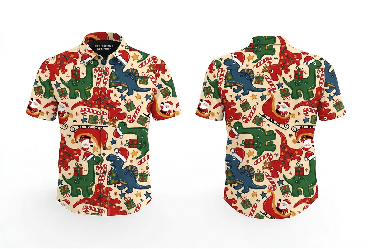 Dino Elves Button Down