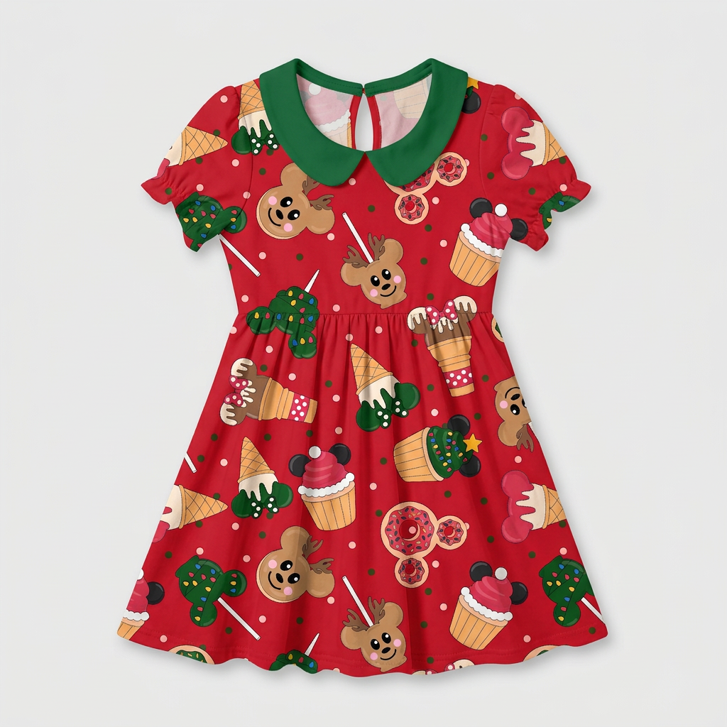 Holiday Magic Collared Bamboo Twirl Dress