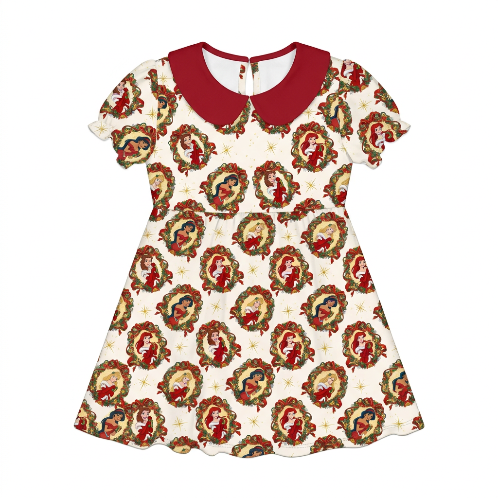 Royal Holidays Collared Bamboo Twirl Dress