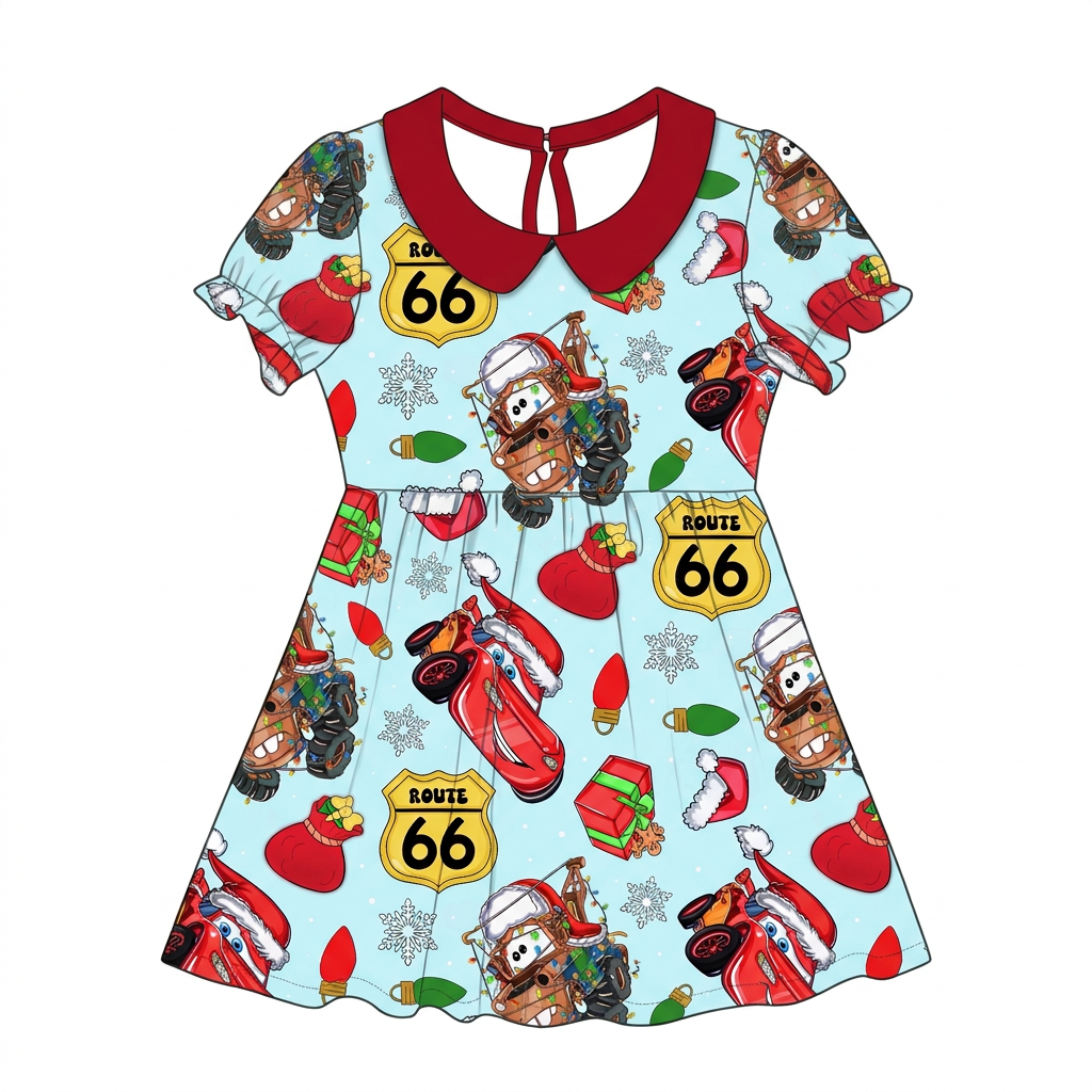 Mater XMas Collared Bamboo Twirl Dress